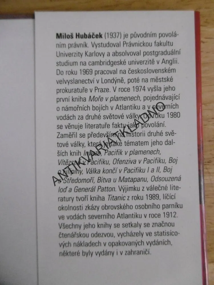 BOJ O FILIPÍNY, MILOŠ HUBÁČEK, **an