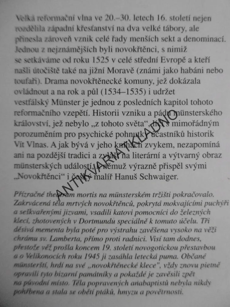 NOVOKŘTĚNCI V MÜNSTERU, KNIŽNICE DĚJIN A SOUČASNOSTI, VÍT VLNAS