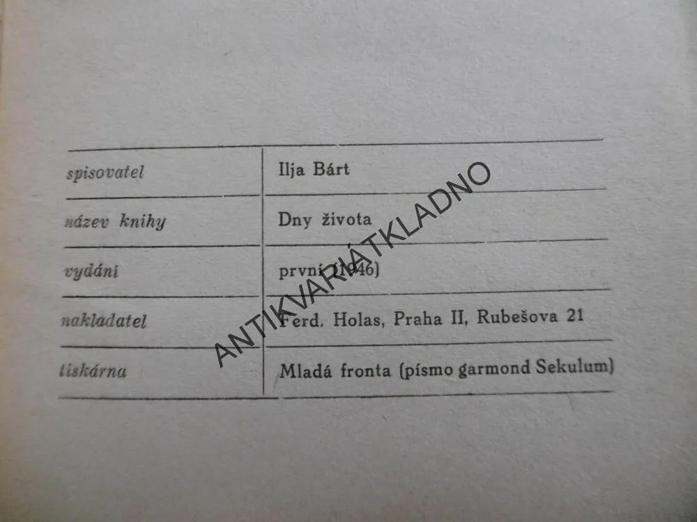 DNY ŽIVOTA, ILJA BART, 1945, **an