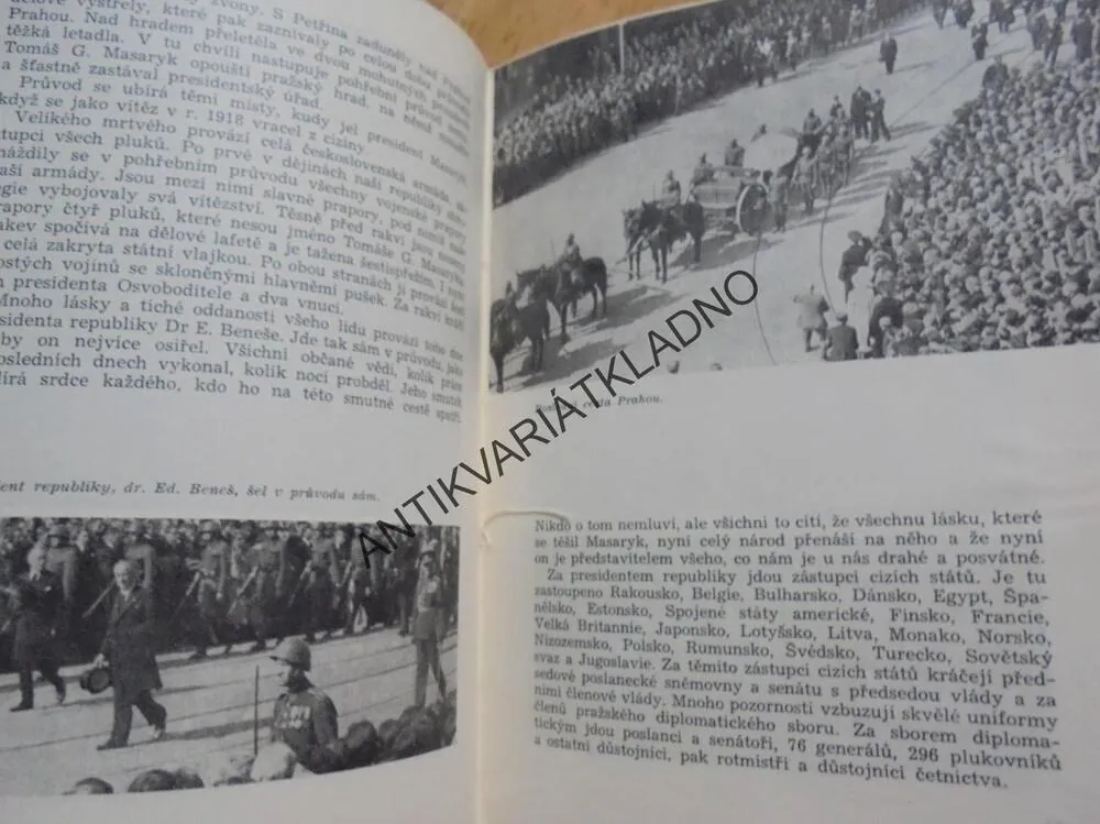 TGM, MASARYK, OBRÁZKOVÁ ZPRÁVA O ÚMRTÍ A POHŘBU