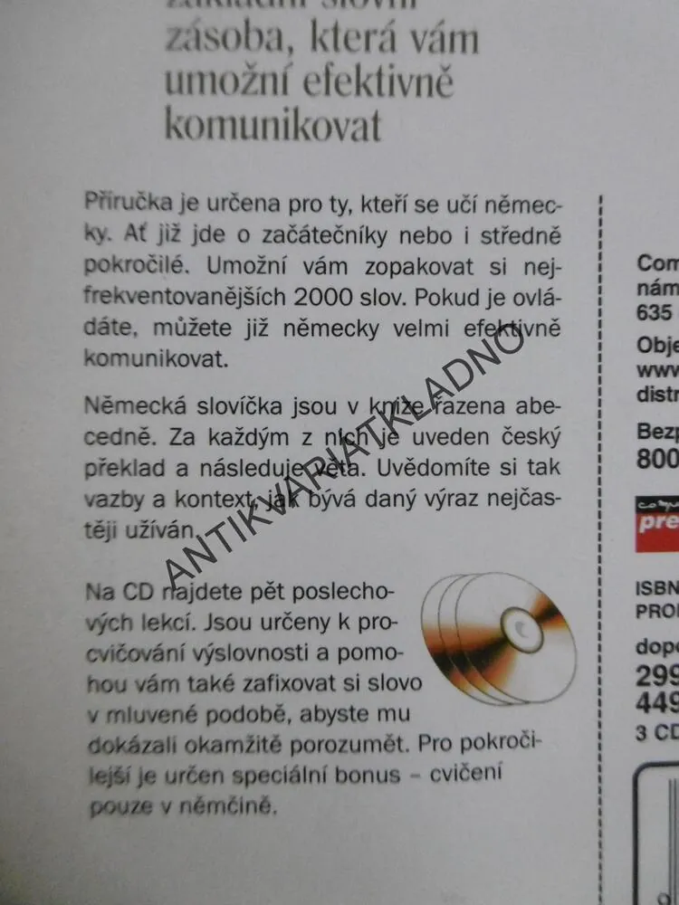 2000 NEJPOUŽÍVANĚJŠÍ NĚMECKÝCH SLOV,+3 CD,  NĚMECKÝ JAZYK, NĚMČINA