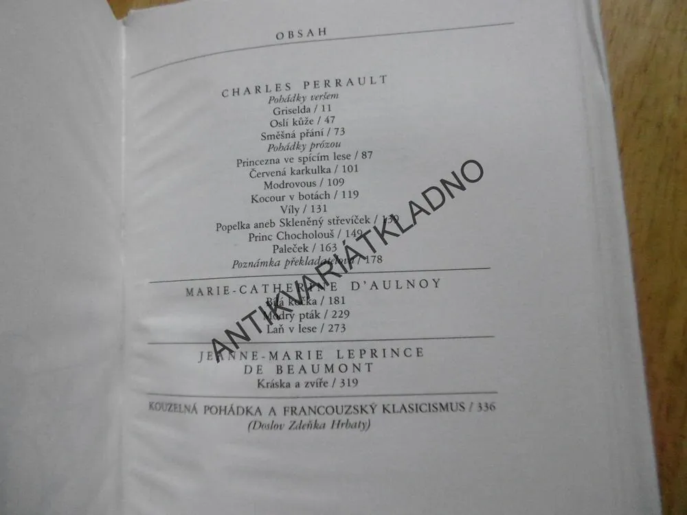 FRANCOUZSKÉ POHÁDKY, CHARLES PERRAULT, d´AULNOY, DE BEAUMONT, **an