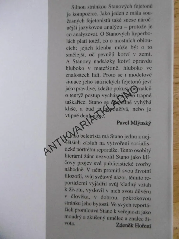 ŘEČ PLÁTNA A KAMENE, JIŘÍ STANO, **an