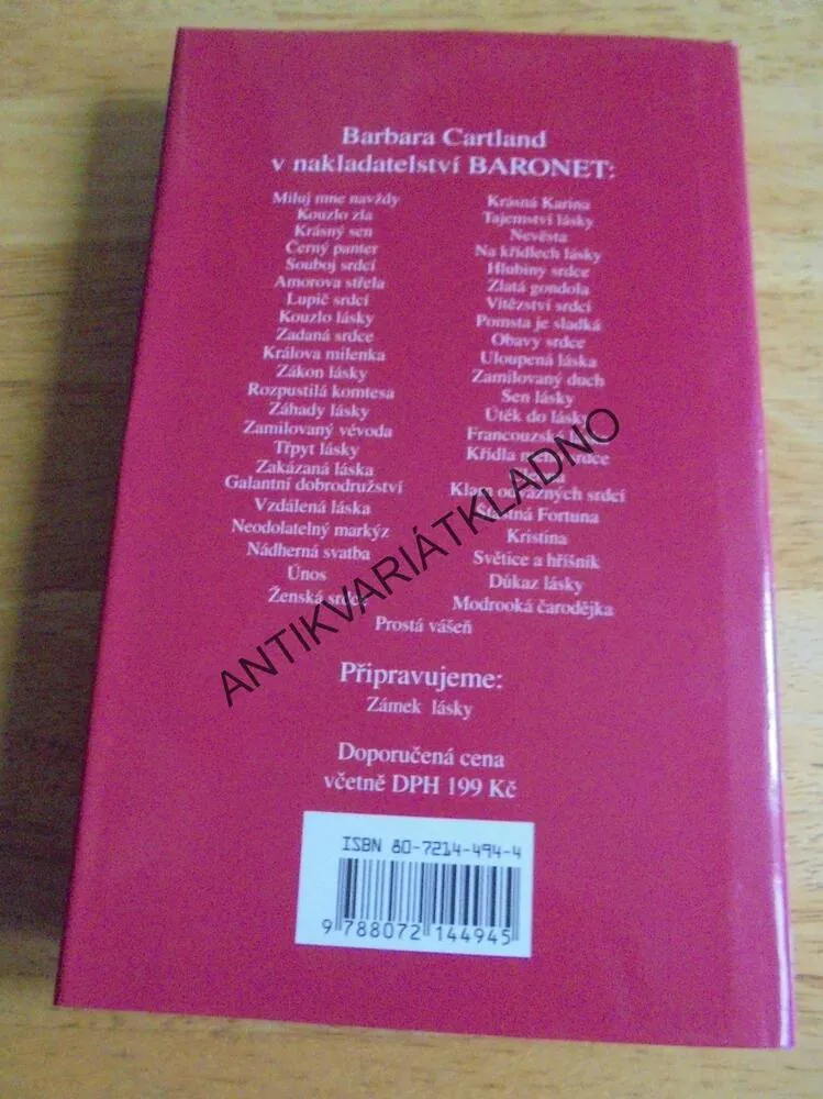 PROSTÁ VÁŠEŇ, BARBARA CARTLAND, CARTLANDOVÁ