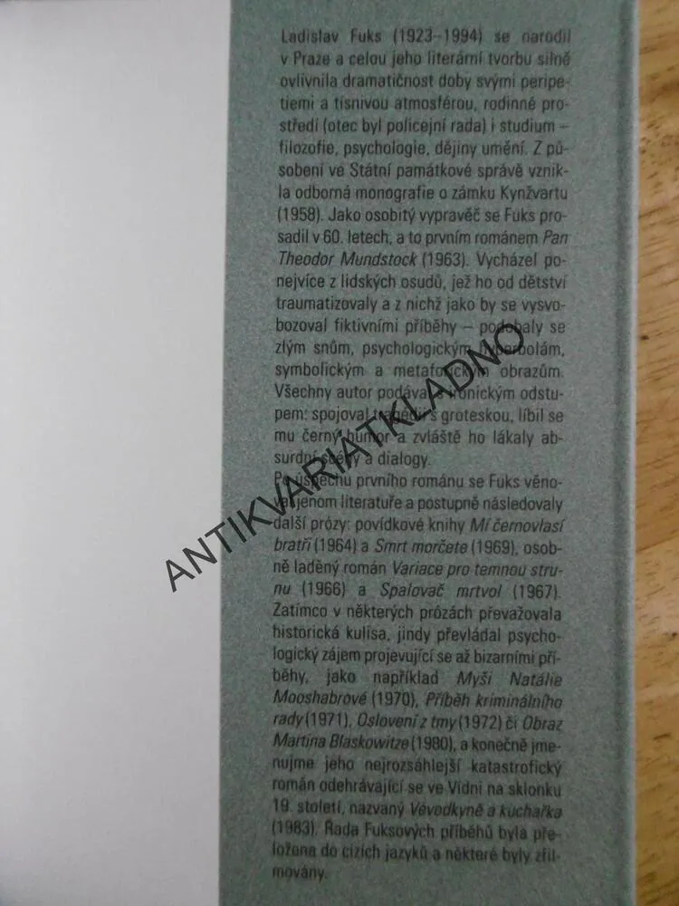 SPALOVAČ MRTVOL, LADISLAV FUKS, **an