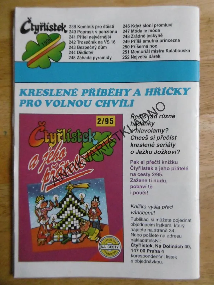 ČTYŘLÍSTEK 239 - KOMINÍK PRO ŠTĚSTÍ