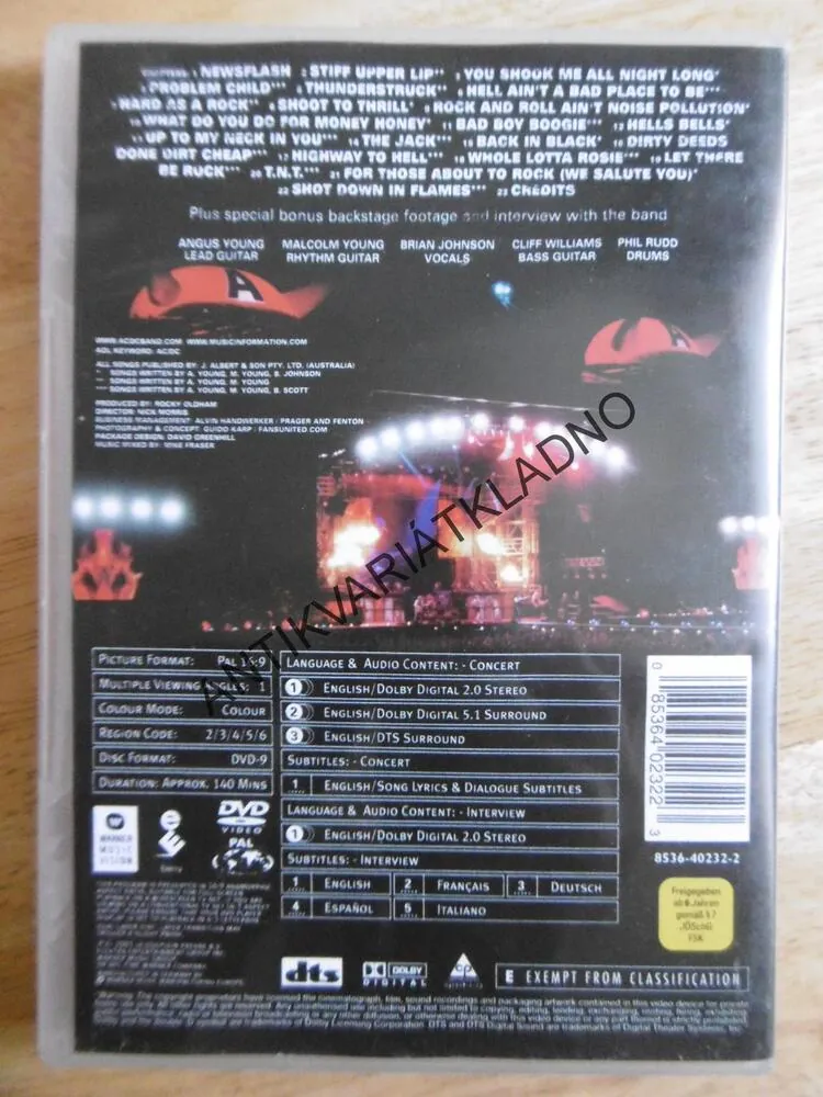 AC X DC, STIFF UPPER LIP LIVE, DVD HUDBA