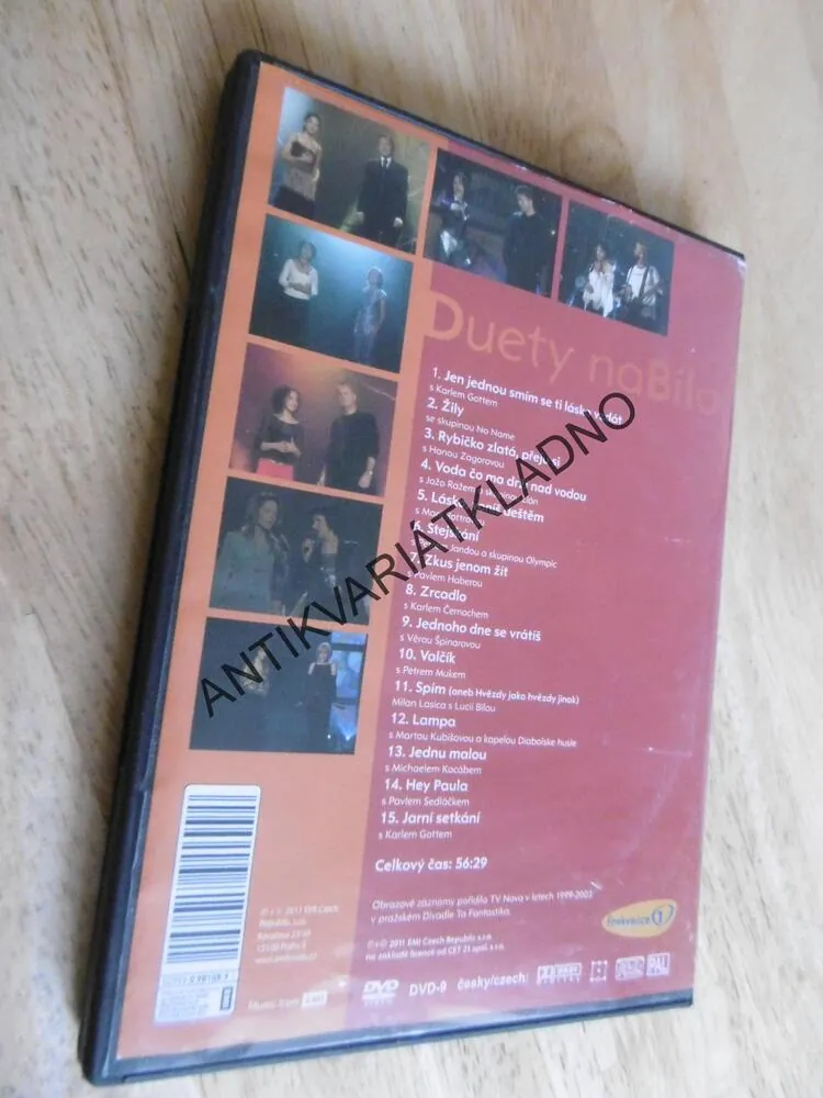 LUCIE BÍLÁ , DUETY NA BÍLO, KARL GOTT, KUBIŠOVÁ, RÁŽ, AJ., DVD HUDBA