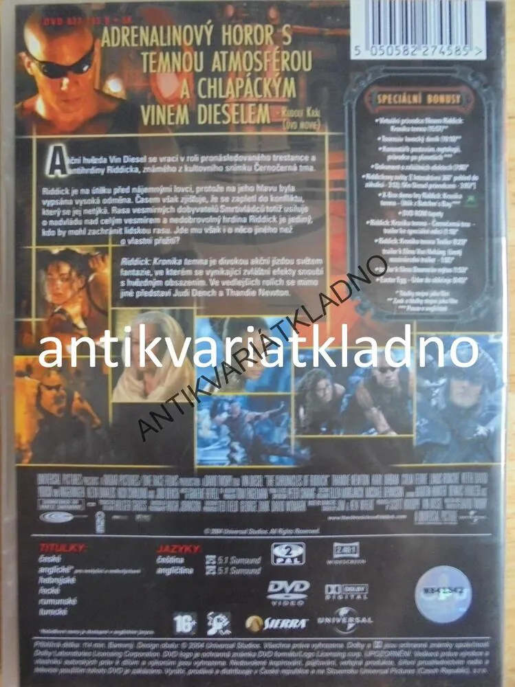 RIDDICK, KRONIKA TEMNA, VIN DIESEL, DVD FILM
