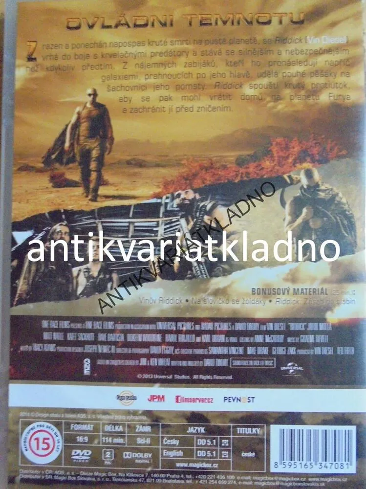 RIDDICK, VIN DIESEL, DVD FILM
