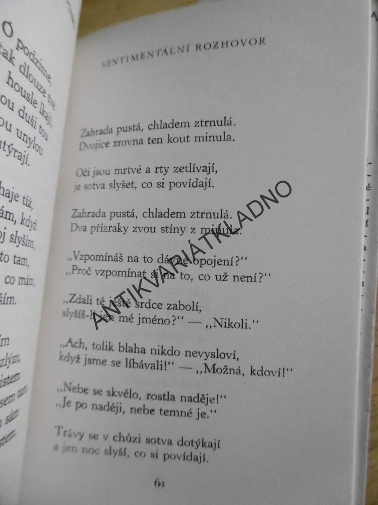 PÍSNĚ BEZE SLOV, PAUL VERLAINE, **an
