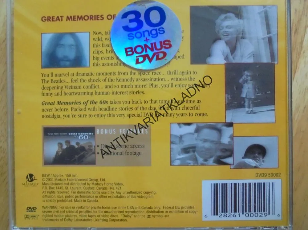 DVD- GREAT MEMORIES OF THE 60´S ,ROCK´N´ROLL