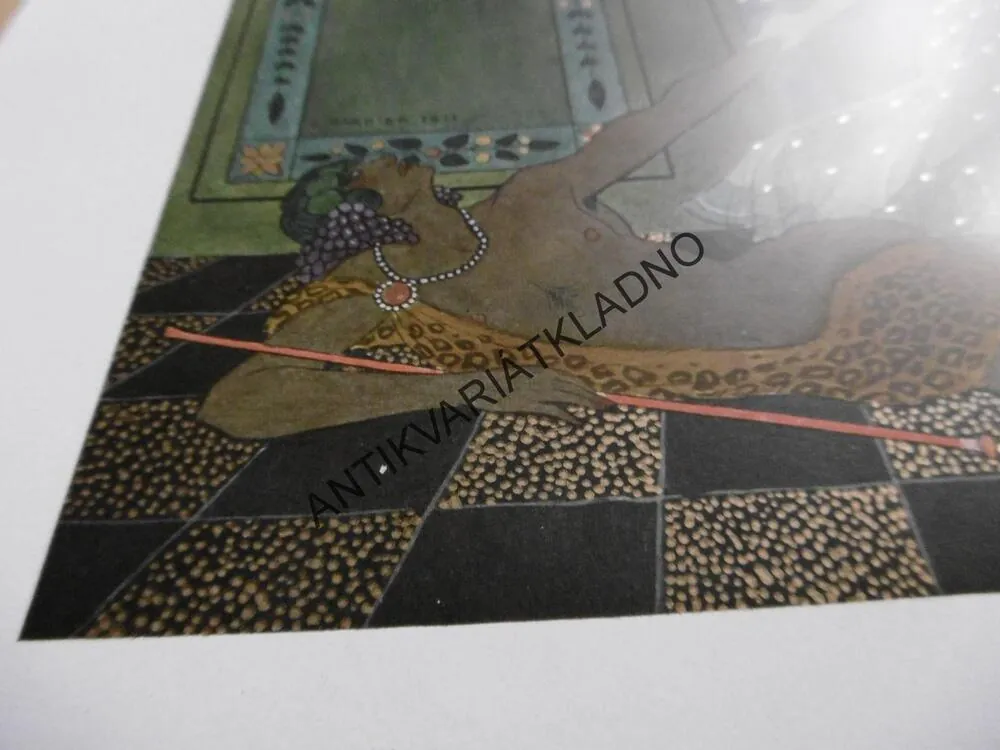 DEKORATIVNÍ TISK 1915 - TANENČICE, MUŽ A  ŽENA, EROTIKA AKT