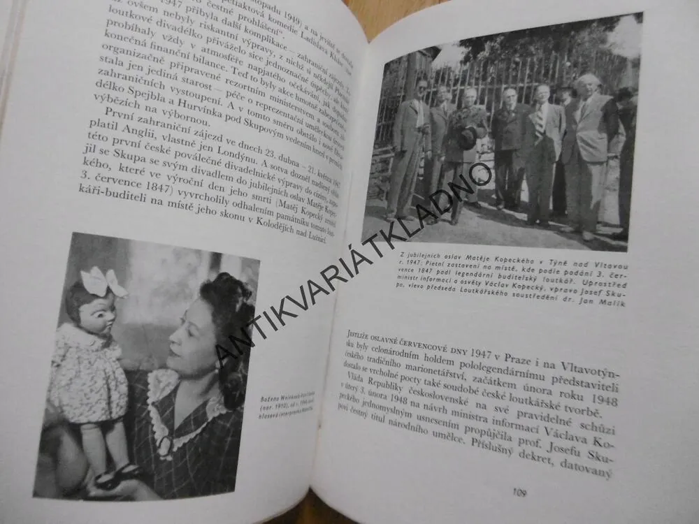 NÁRODNÍ UMĚLEC JOSEF SKUPA, LOUTKY, DIVADLO,  JAN MALÍK, **an