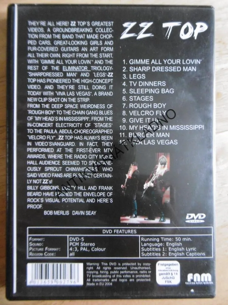 ZZ TOP, GREATEST HITS, DVD HUDBA
