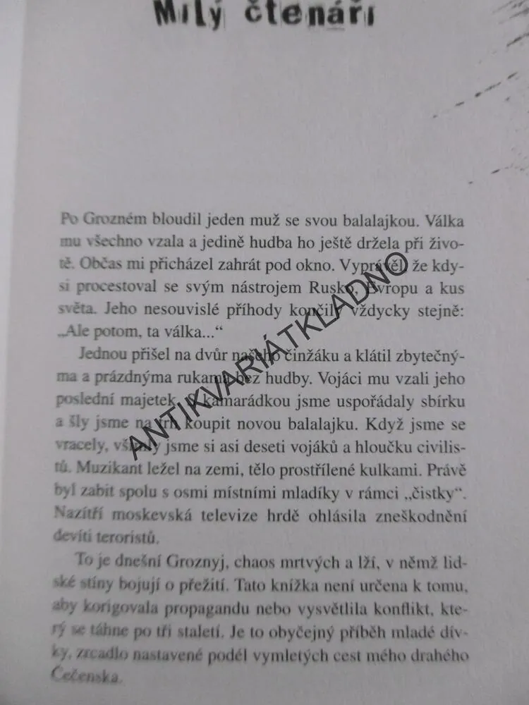 TANEC NA TROSKÁCH, VÁLEČNÝ DENÍK ČEČENSKÉ DÍVKY, MILANA TERLOEVA, **an