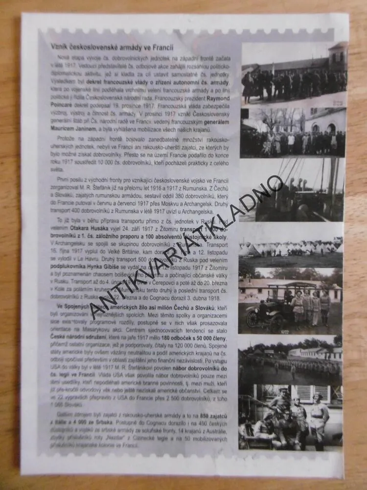 ČESKOSLOVENSKÉ LEGIE VE FRANCII 1914-1918,