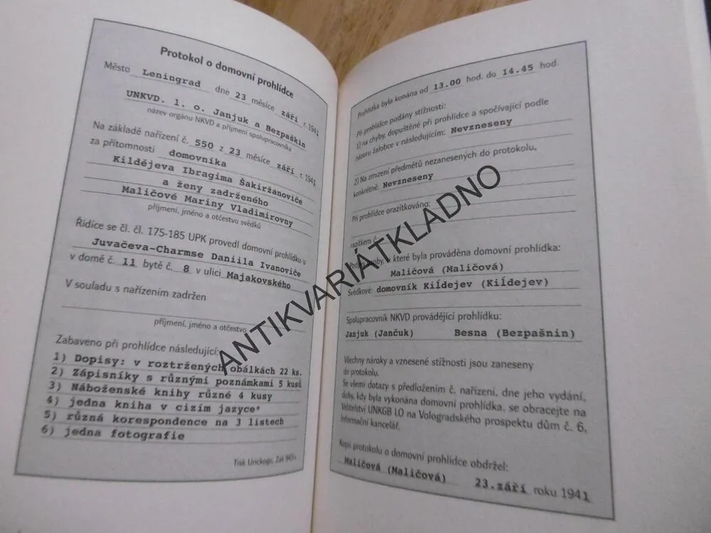 MARINA DURNOVO, MŮJ MUŽ DANILL CHARMS, VLADIMIR GLOCER, **an