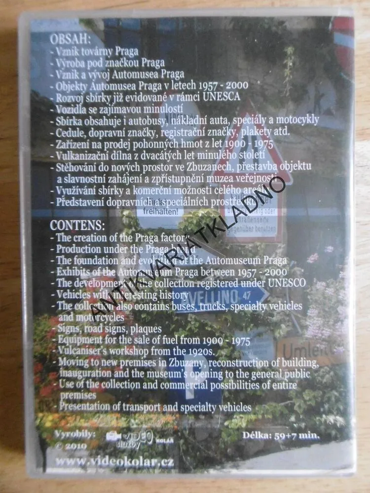 AUTOMUSEUM, AUTO PRAGA, DVD FILM