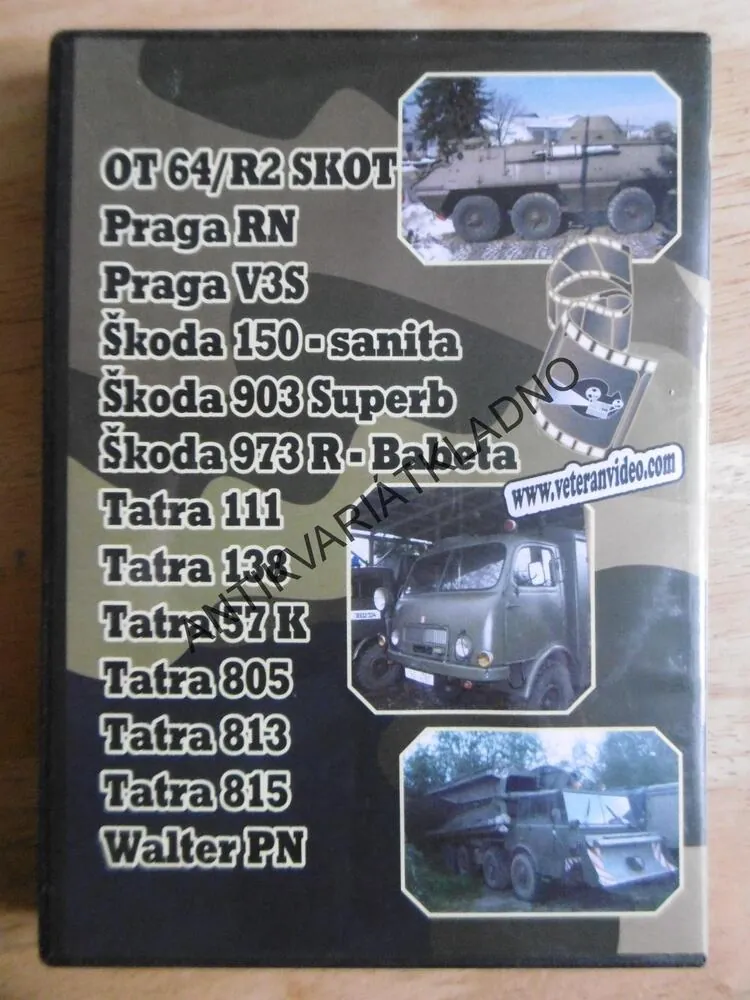 VOJENSKÁ VOZIDLA ČESKOSLOVENSKÉ ARMÁDY, DVD FILM