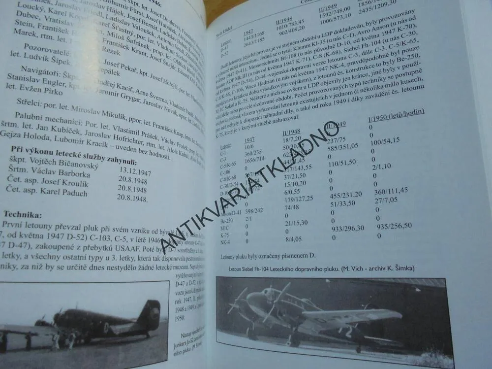 ČESKOSLOVENSKÉ VOJENSKÉ LETECTVO 1945-50, LETECTVÍ