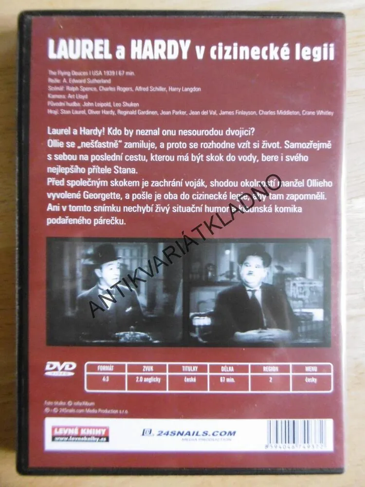 LAUREL A HARDY V CIZINECKÉ LEGII, DVD FILM