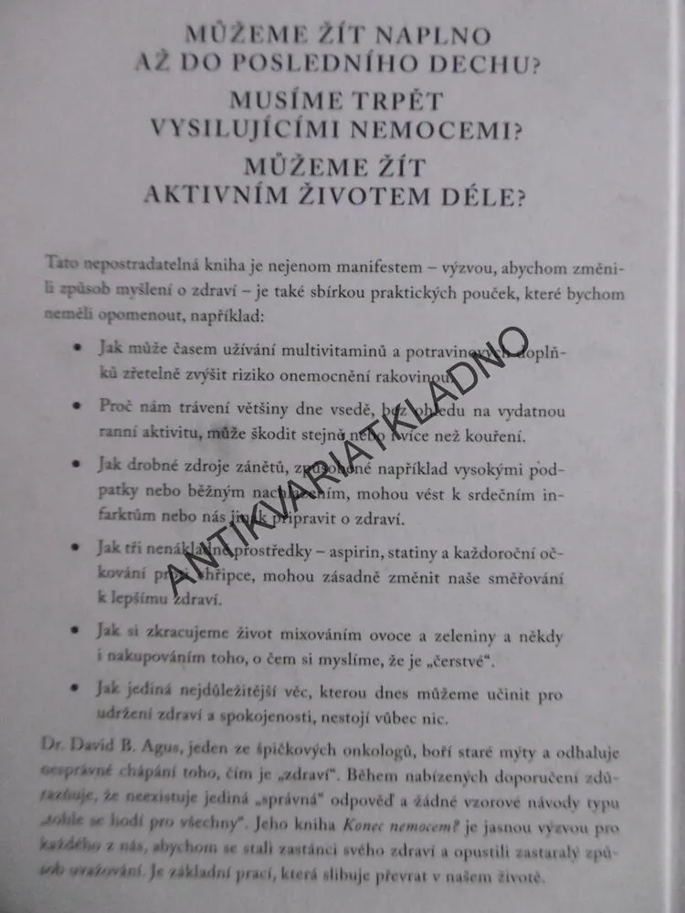 KONEC NEMOCEM? NOVÝ POHLED NA ZDRAVBÍ A NEMOC, DR. D.B. AGUS **an