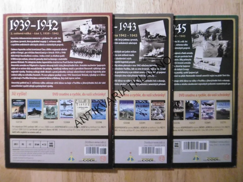 II. SVĚTOVÁ VÁLKA 1939-1945, 1-3, 3 X DVD FILM DOKUMENT