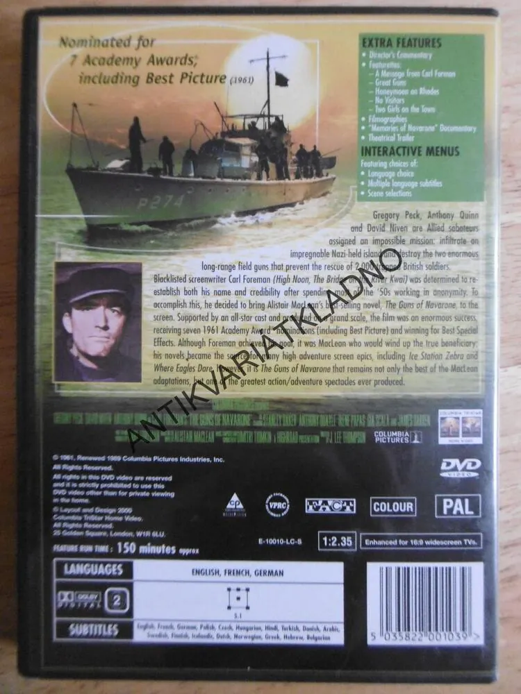 THE GUNS OF NAVARONE, DVD FILM