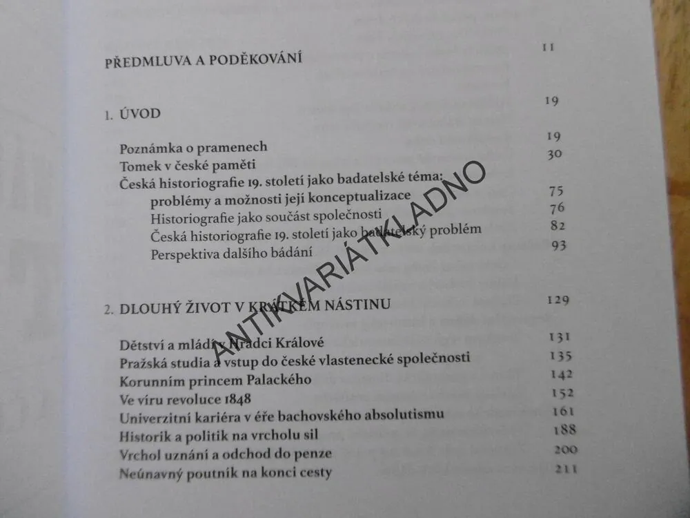 HISTORIK WÁCSLAW WLADIWOJ TOMEK A ČESKÉ DĚJEPIUSECTVÍ 19. STOLETÍ, PAZDERSKÝ, P-A