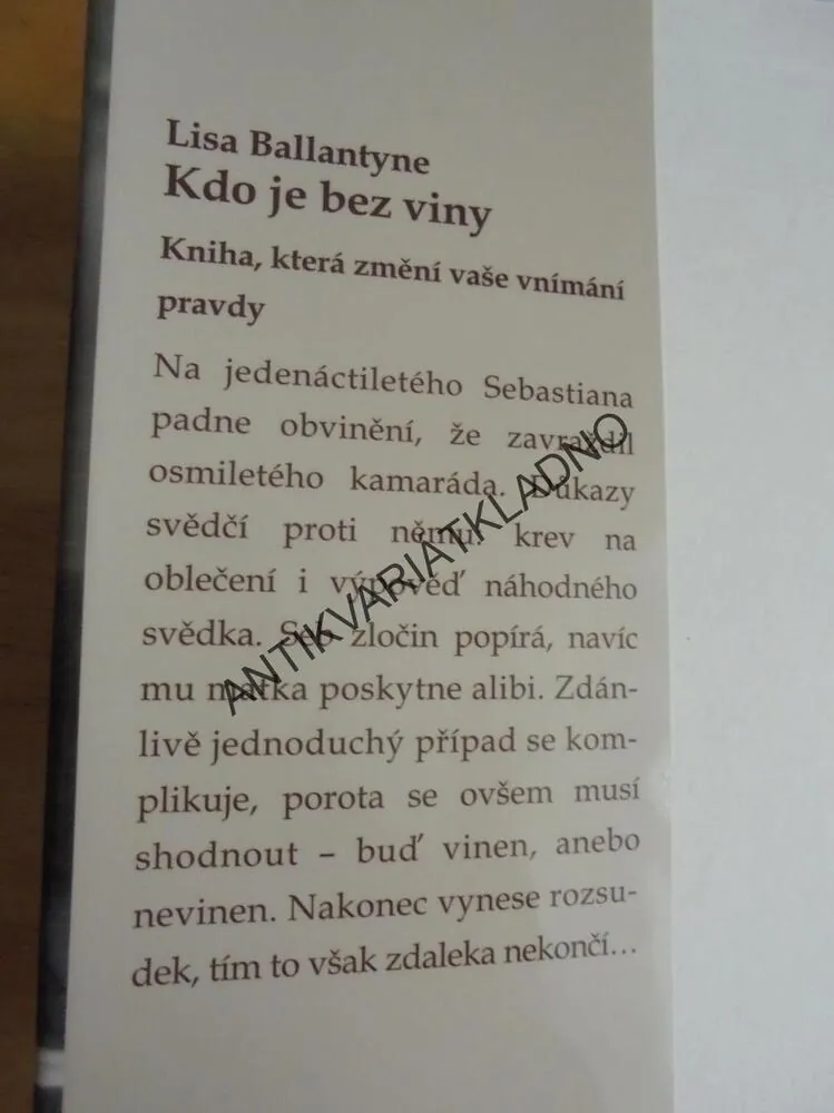 KDO JE BEZ VINY, VNÍMÁNÍ PRAVDY, LISA BALLANTYNE