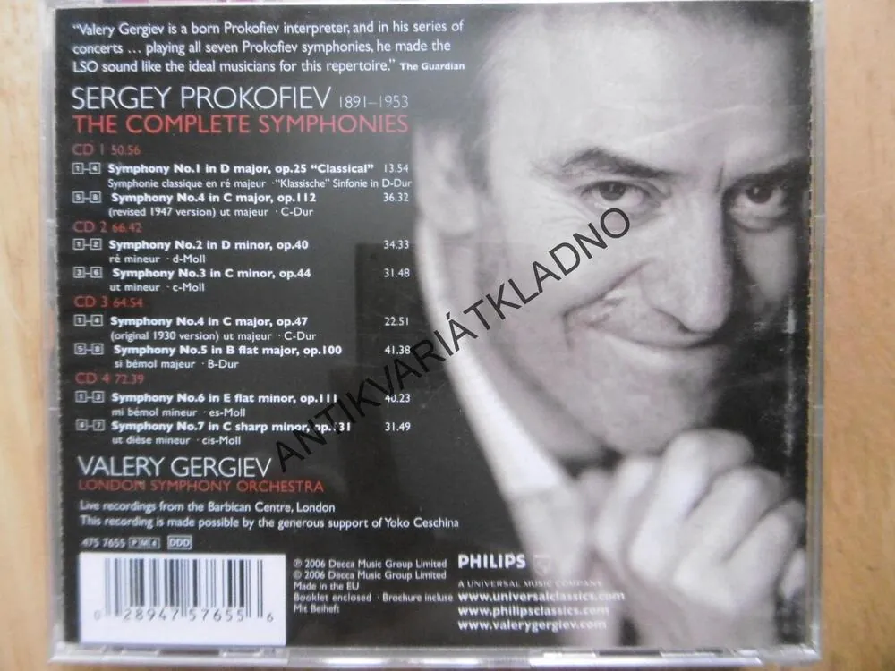 VALERY GERGIEV, THE COMLETE SYMPHONIES, 4 X CD hudba