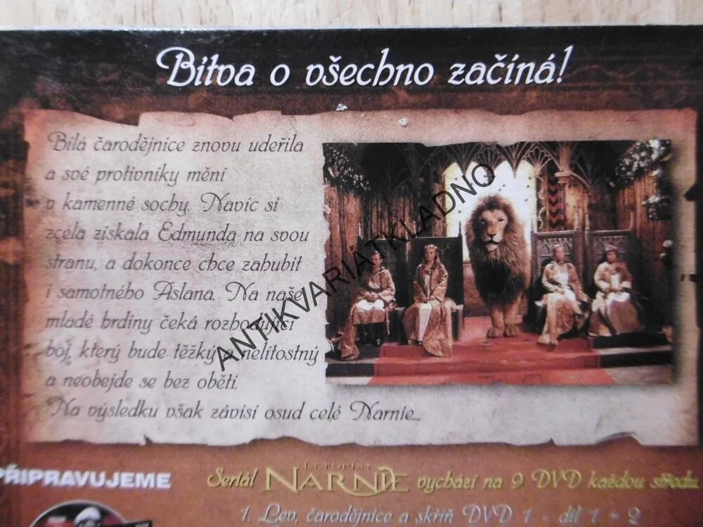 LETOPISY NARNIE, LEV, ČARODĚJNICE A SKŘÍŃ,3 X DVD, DVD FILM