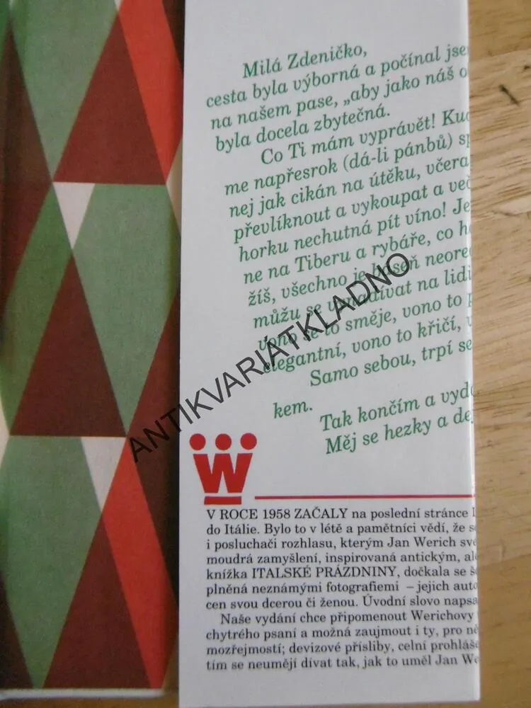 ITALSKÉ PRÁZDNINY, JAN WERICH, **an