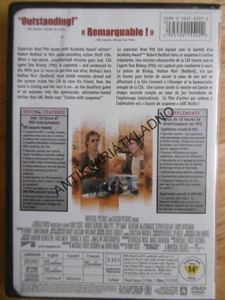 SPY GAME, DVD FILM