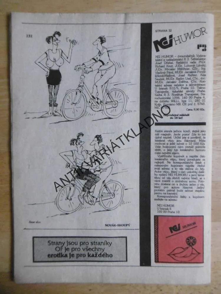NEI HUMOR, 1/1991 ,EROTICKÁ KNIHOVNIČKA EROTIKA, SEX , PORNO