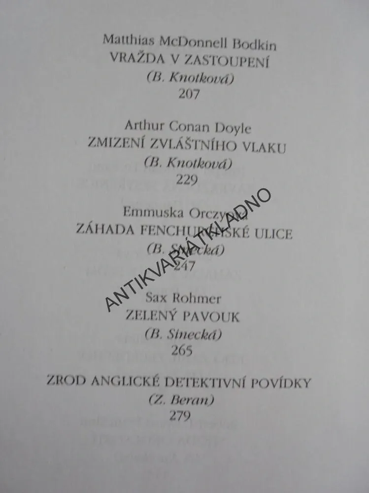 ZMIZENÍ ZVLÁŠTNÍHO VLAKU, DETEKTIVKA POVÍDKY, **an