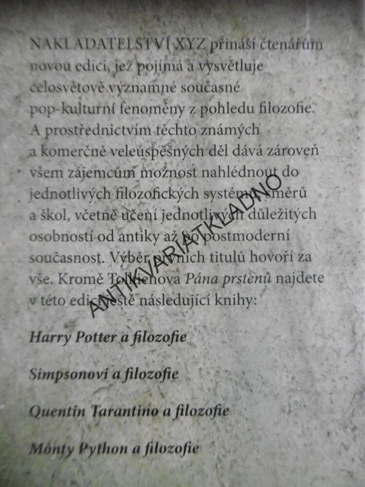 PÁN PRSTENŮ A FILOSOFIE, JEDNA KNIHA VLÁDNE VŠEM, GREGORY BASSHAM, ERIC BRONSON, **an