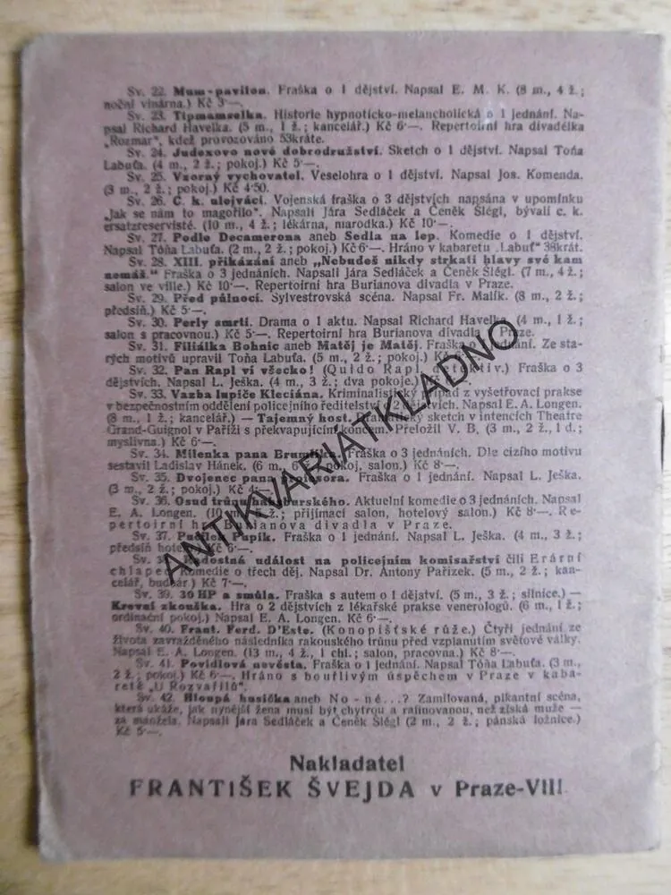 HLOUPÁ HUSIČKA ANEB NO-NÉ...? JÁRA SEDLÁČEK