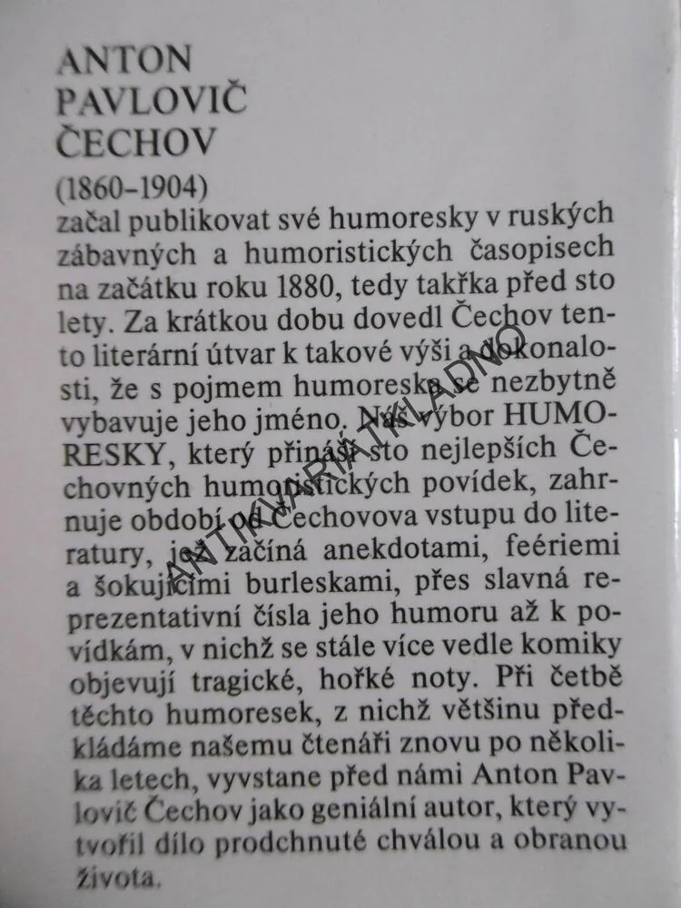 HUMORESKY, ANTON PAVLOVIČ ČECHOV, **an