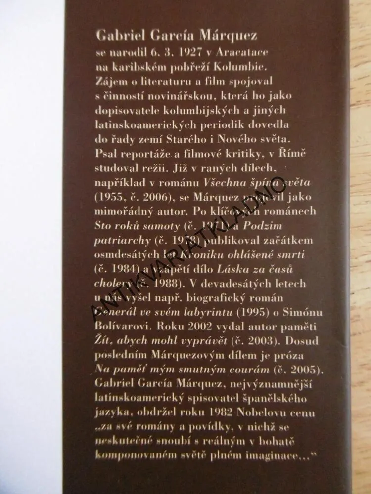 ZPRÁVA O JEDNOM ÚNOSU, GABRIEL GARCÍA MÁRQUEZ, **an