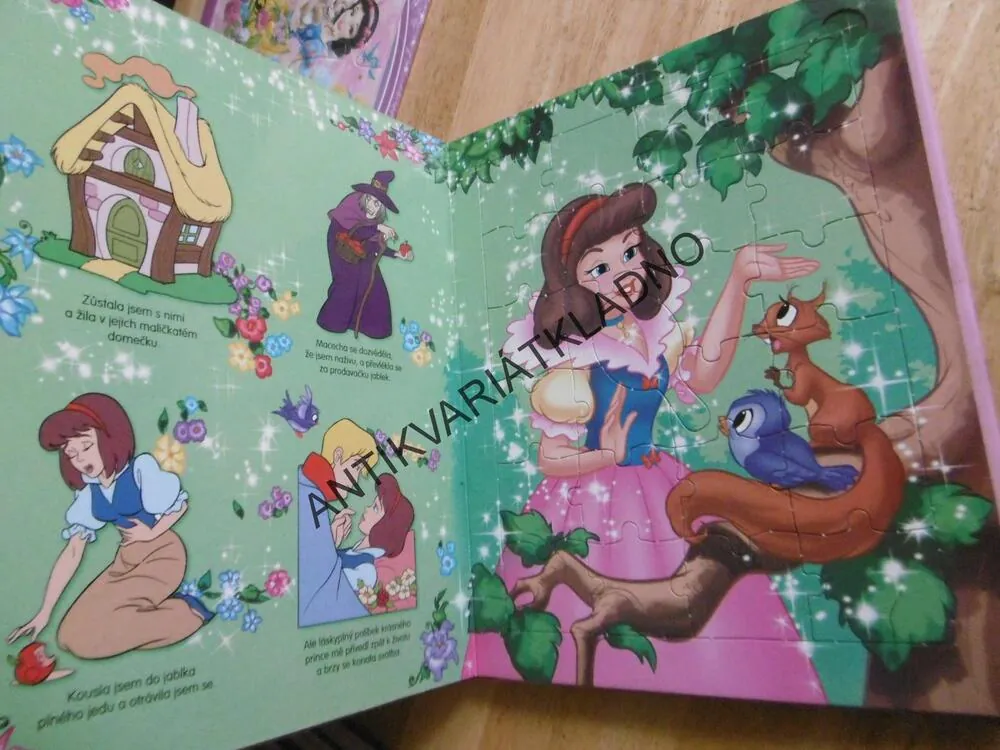 PRINCEZNY, 8 X PUZZLE, OBJEVUJ, SKLÁDEJ, OBKRESLI, **an