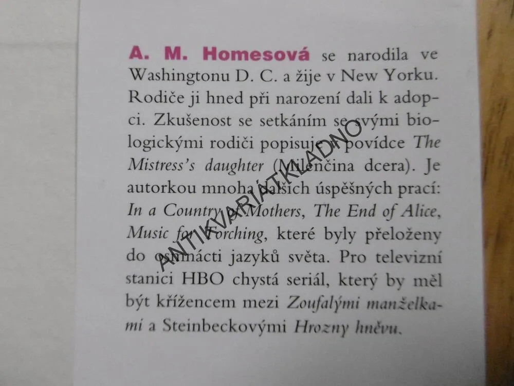 TATO KNIHA VÁM ZACHRÁNÍ ŽIVOT, A.M.HOMESOVÁ, **an