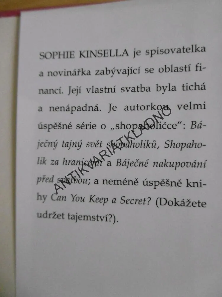 BÁJEČNÉ NAKUPOVÁNÍ PŘED SVATBOU, SOPHIE KINSELLA, **an