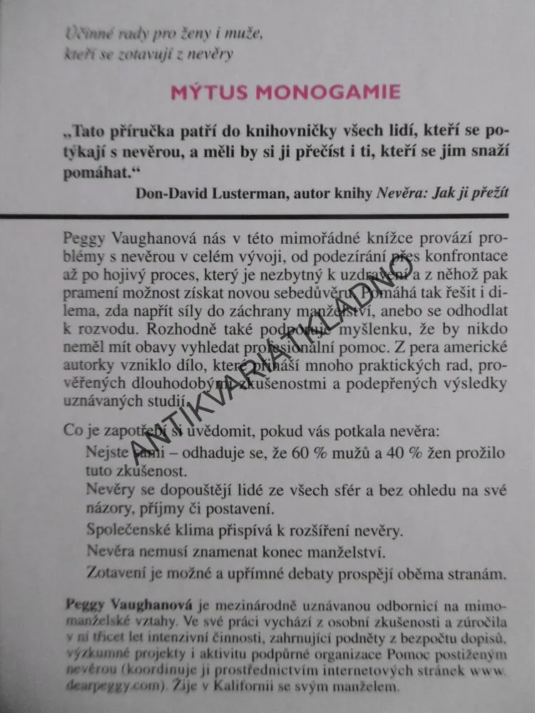 MÝTUS MONOGAMIE, PEGGY VAUGHANOVÁ, **an