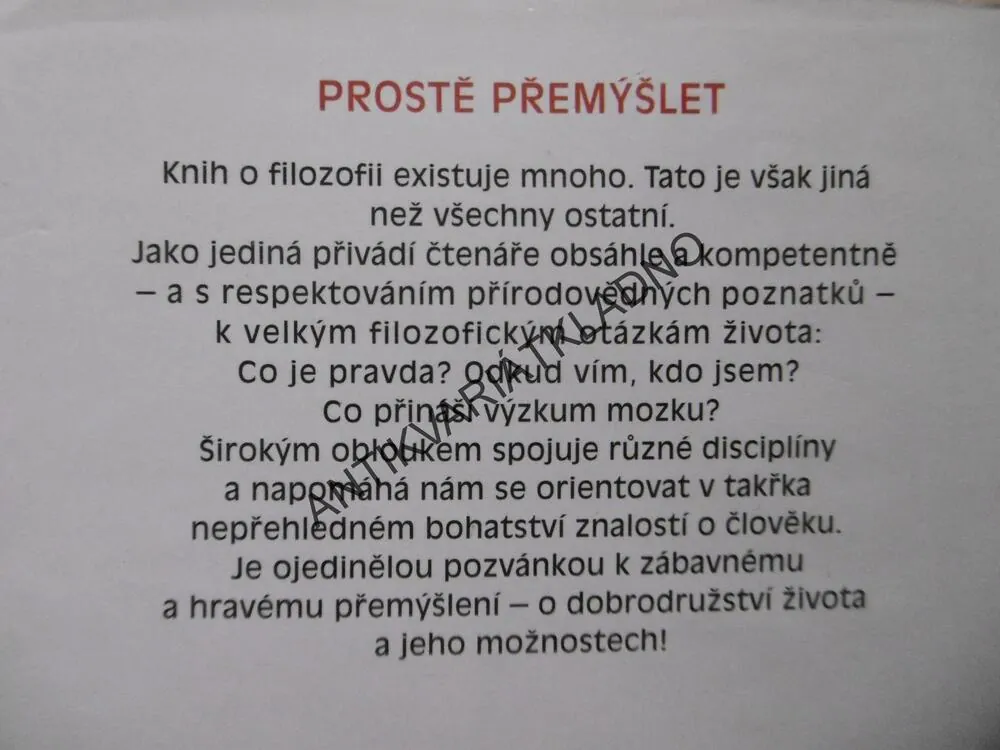KDO JSEM? RICHARD DAVID PRECHT, **an