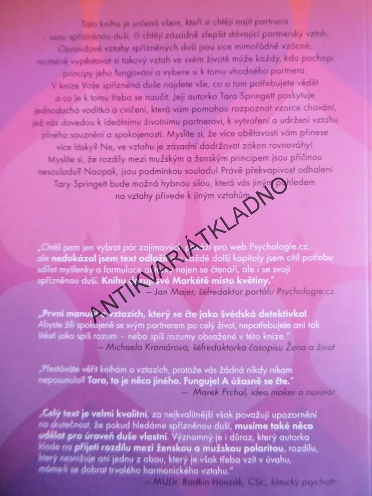 VAŠE SPŘÍZNĚNÁ DUŠE, TARA SPRINGETT, **an