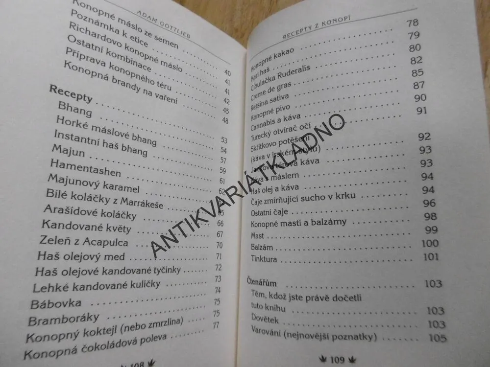 RECEPTY Z KONOPÍ, LÉČEBNÝ PROSTŘEDEK, ADAM GOTTLIEB, **an