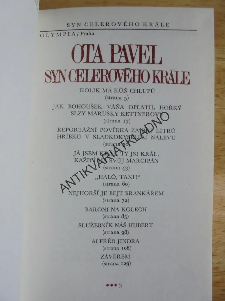 SYN CELEROVÉHO KRÁLE, OTA PAVEL, BORN, **an