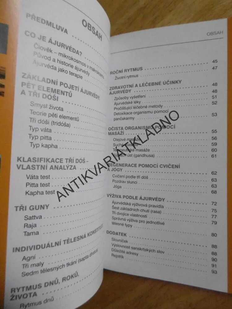 ÁJURVÉDA, KOMPLEXNÍ PROGRAM PRO VAŠE ZDRAVÍ A DUŠEVNÍ POHODU, **an